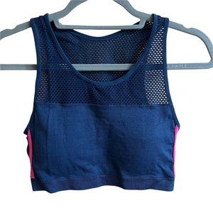 Series 8 fitness sports bra Size XL Padded Blue Mesh Comfortable Stretch‎ Fit